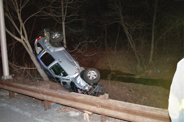 MVA flipper with entrapment, Garden State Parkway North 2006.